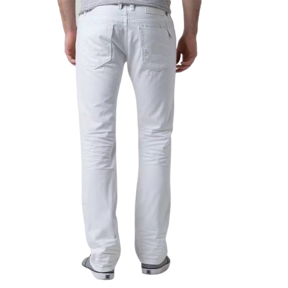 Cult of individuality rebel, straight, distressed, button fly, white SZ 38